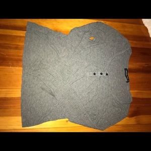 Grey button long sleeve tee